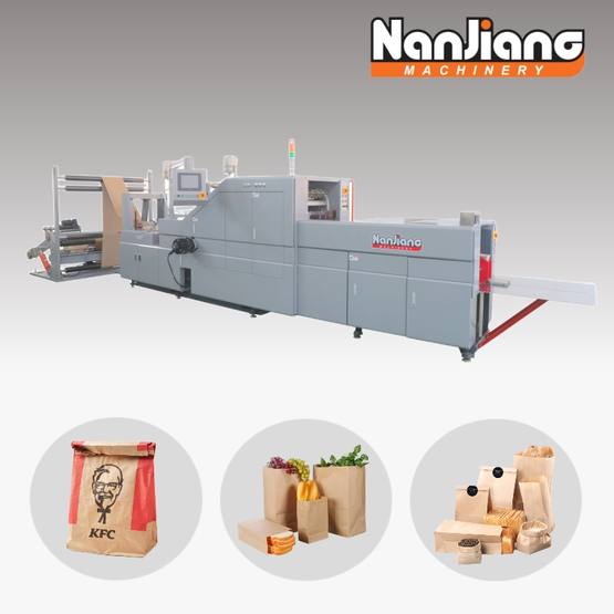 Máquina de fazer saco de papel de fundo quadrado SOS alimentada por rolo HD-260