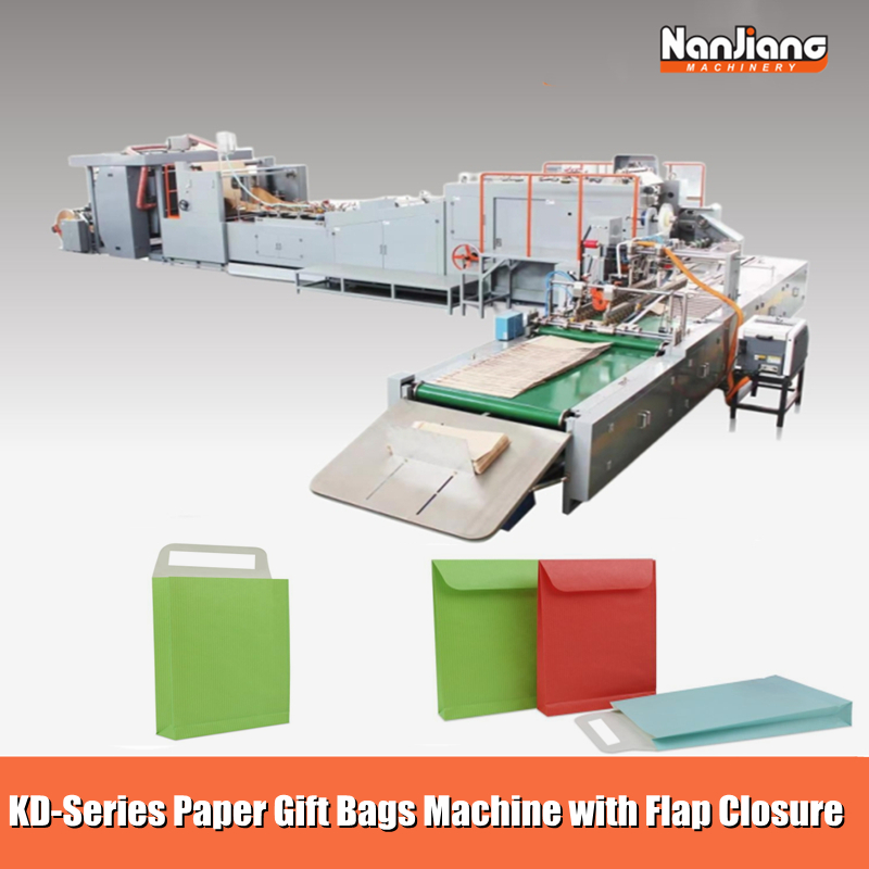 Sacos de presente de papel com aba Cloure Machine